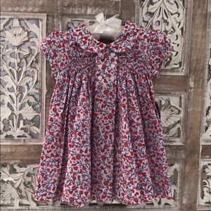 NEW Smocked Floral Collared Dress